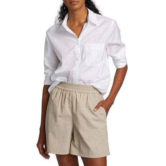 New RAG & BONE Maxine Cotton Button Front Shirt in White Size Large - Picture 1 of 7